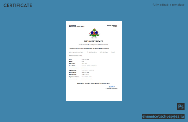 Haitianische Geburtsurkunde (Word- und PDF-Beispiel)